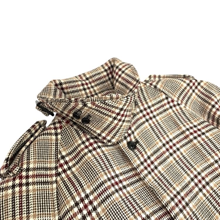 CELINE セリーヌ シングル トレンチ ウール コート チェック柄