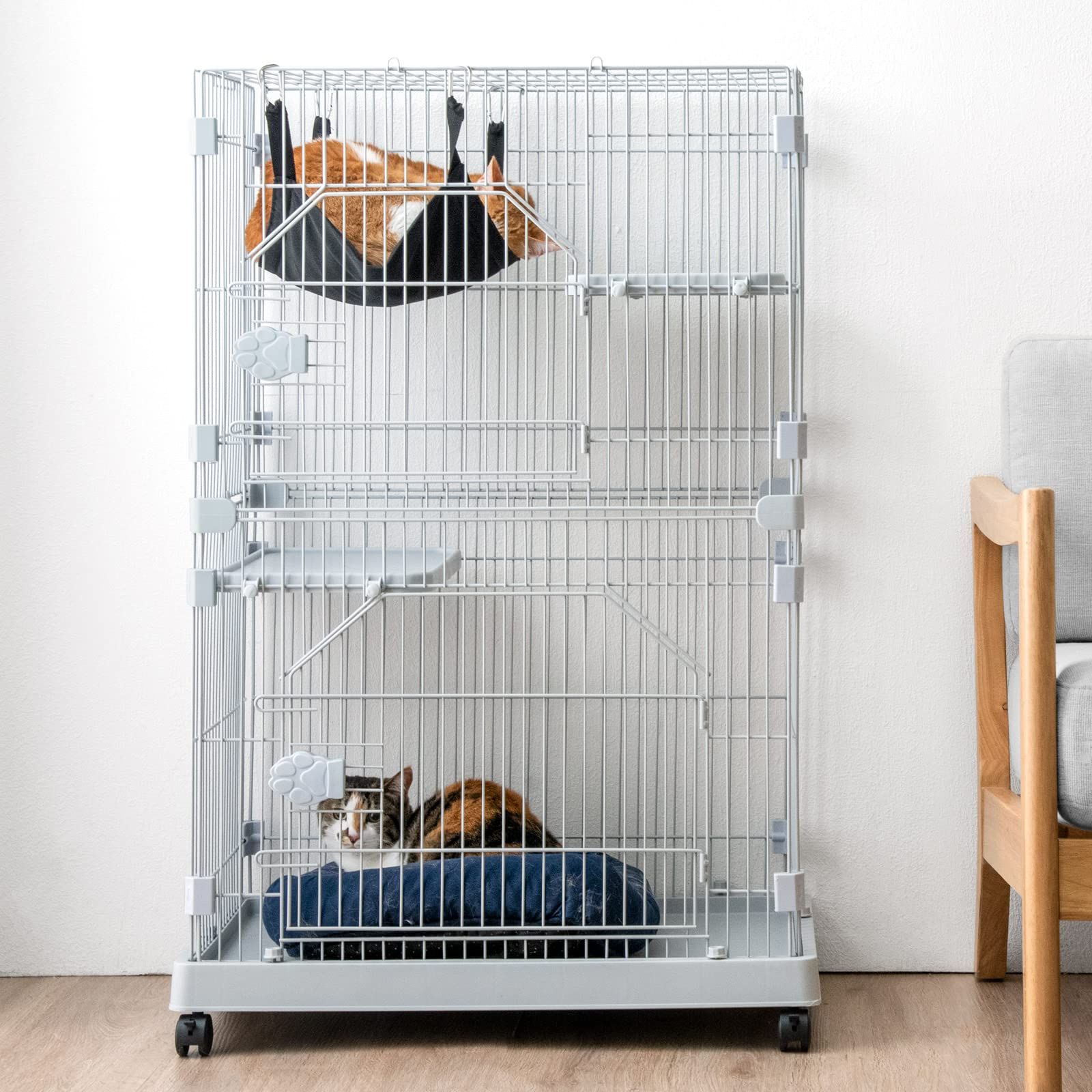 ◇タンスのゲン 猫ケージ 2段 幅69×奥行48×高さ106cm コンパクト