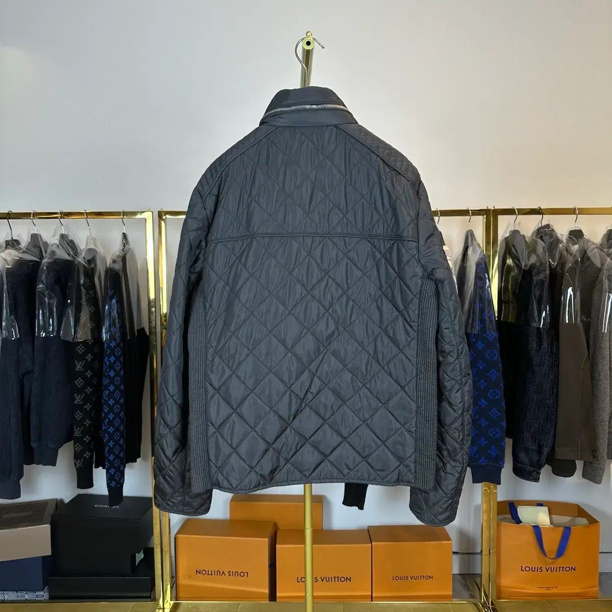 百貨店購入)(48) PRADA プラダ キルティング バイカー ジャケット 