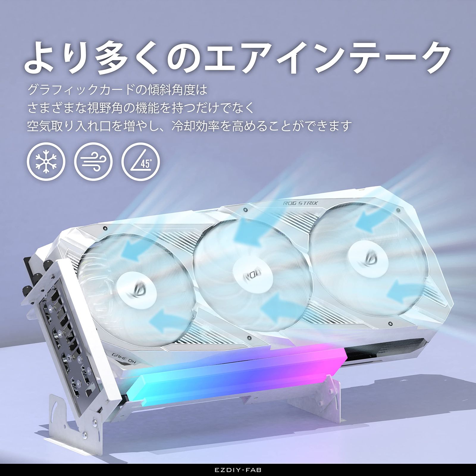 EZDIY-FAB 新しいRGB 垂直 PCIe4.0 GPUブラケット マルチアングル調整