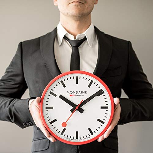 MONDAINE (モンディーン) 掛け時計 ウォールクロック レッド A990