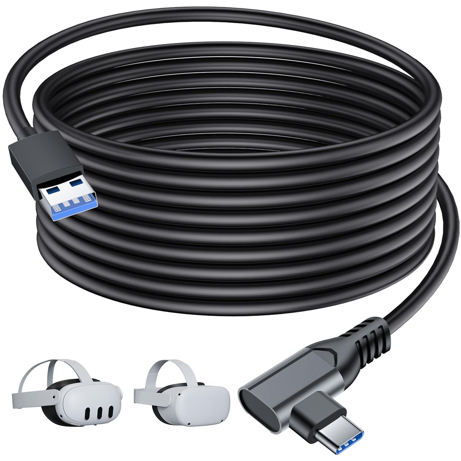 リンクケーブル USB Type C ケーブル 5M L字 Oculus Quest 3/2/Pro