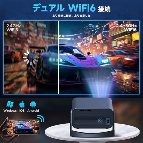 ◇プロジェクター WiFi & Bluetooth 内蔵 自動台形補正 電動フォーカス