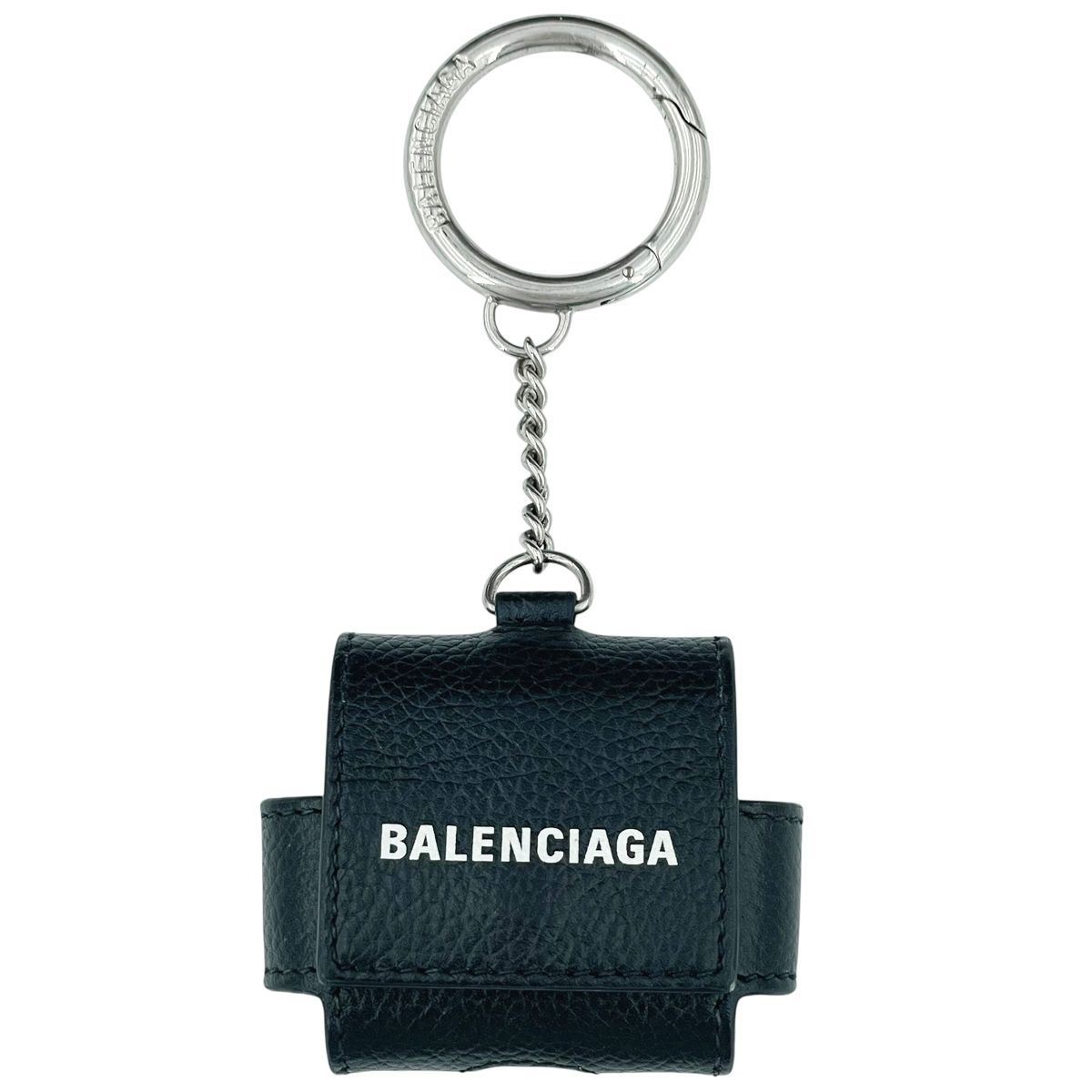 【中古】 BALENCIAGA バレンシアガ CASH AIRPODS PRO 655679 エアポッズプロ用ケース 黒 レザー リングフック付き メンズ レディース 25033739 MK