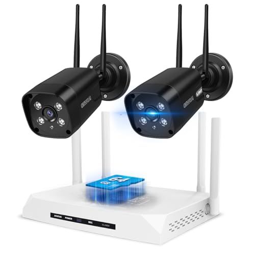 新品】【ダブルアンテナ搭載】ワイヤレス防犯カメラセット 2台 屋外用