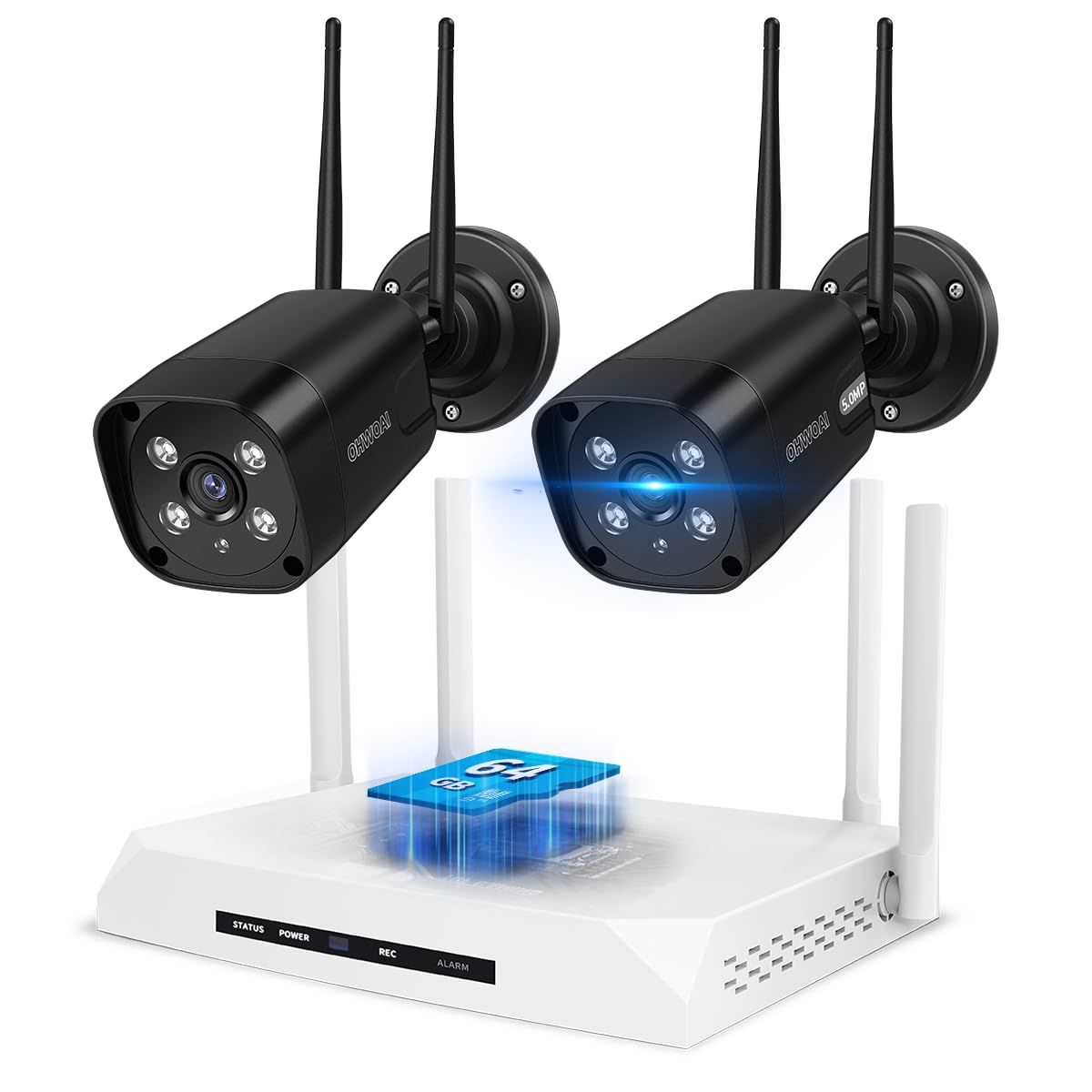 新品】【ダブルアンテナ搭載】ワイヤレス防犯カメラセット 2台 屋外用