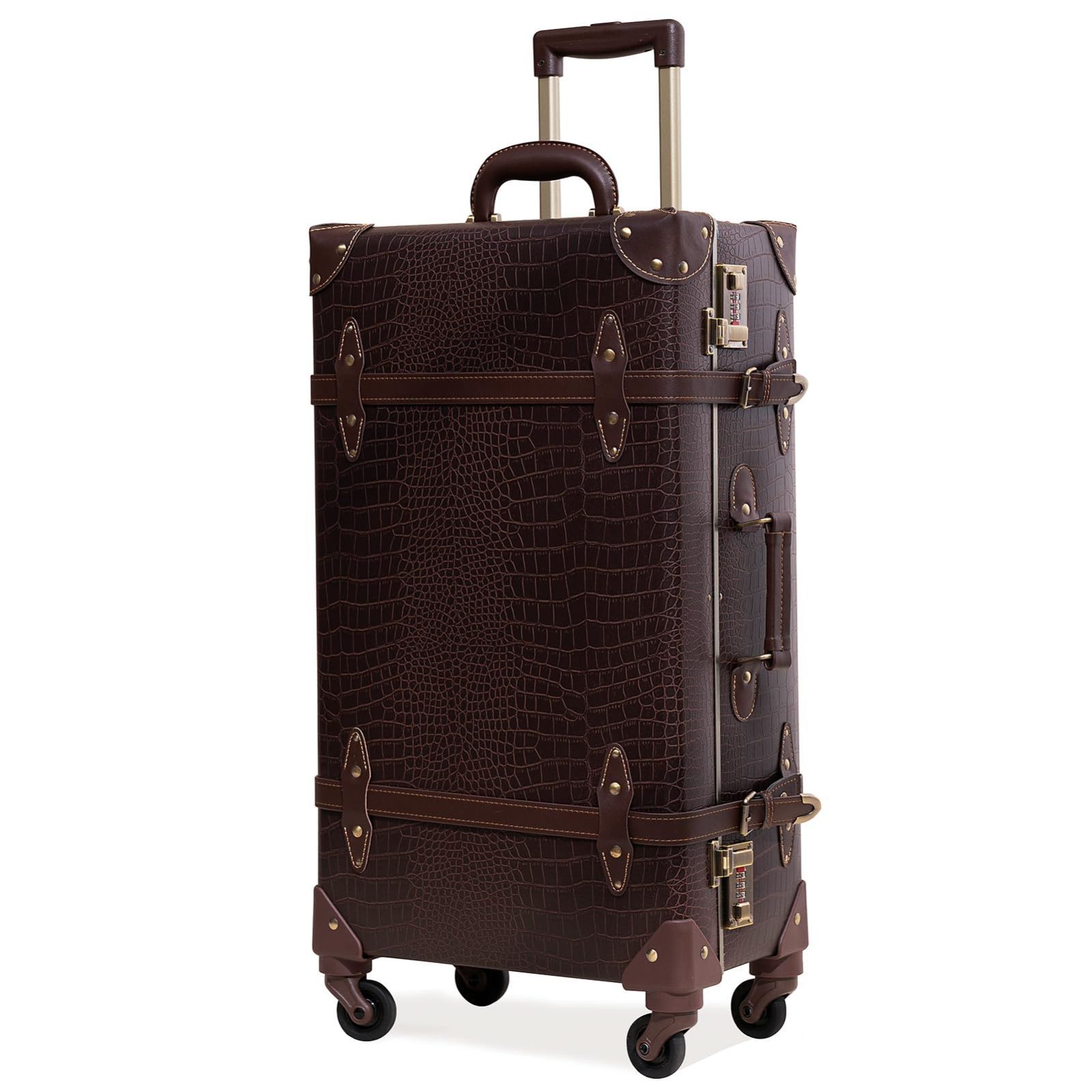 在庫処分』 (茶色のワニ柄 手作り - - Sサイズ(20 - レトロデザインの