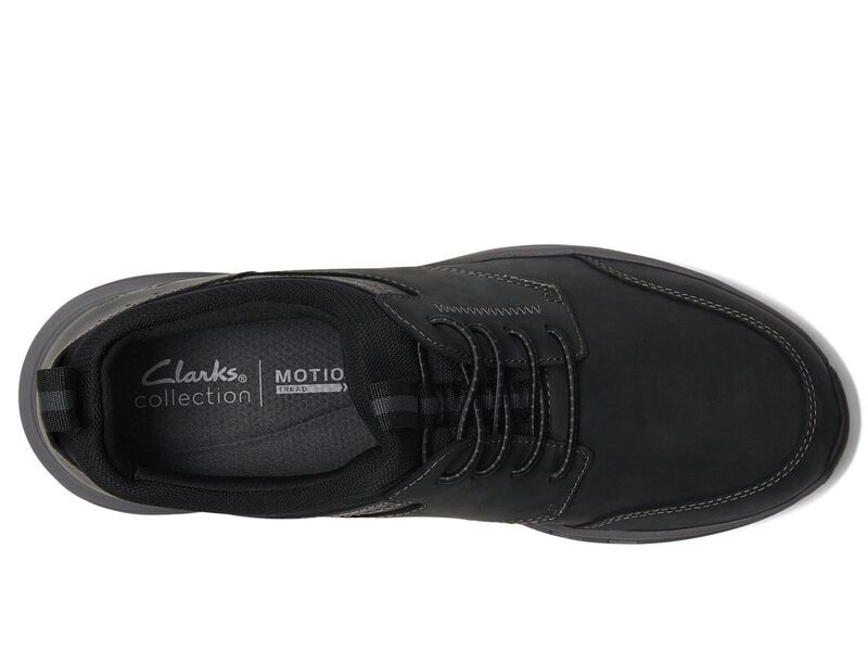 クラークス メンズ シューズ スニーカー Clarks Motion Trek EZ Black Leather ブラック