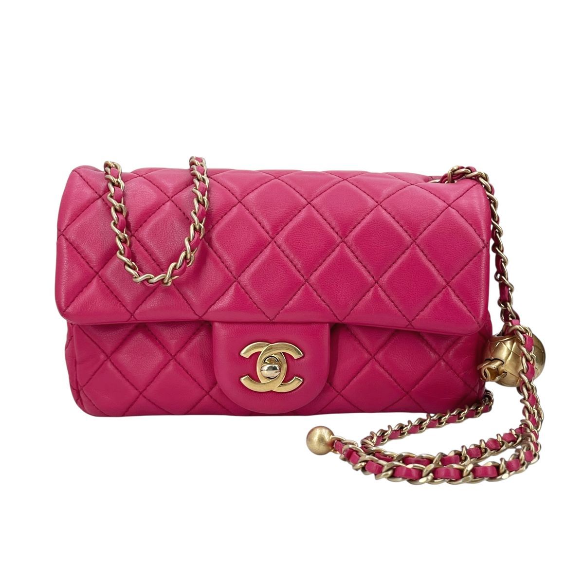 中古】 CHANEL シャネル ミニフラップ チェーンバッグ マトラッセ 20