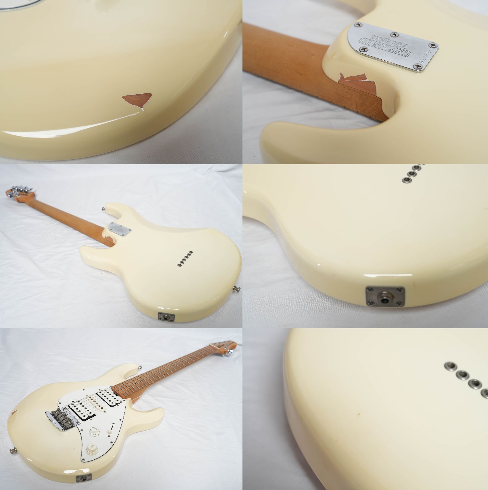 ☆MUSICMAN USA☆Silhouette WHITE HSH Hardtail 2000製 ハードケース