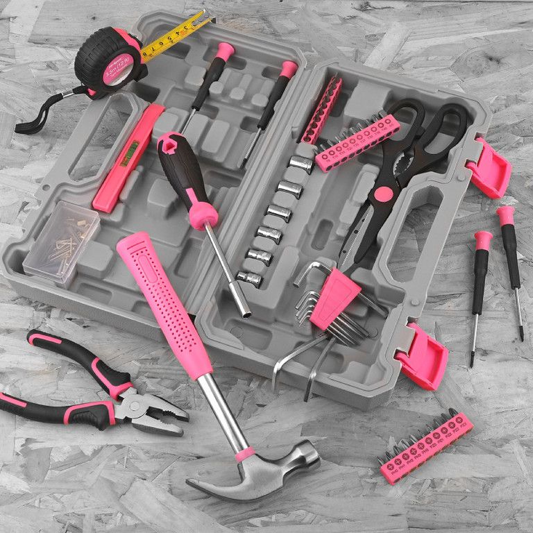 55点 女性向け】ピンクツールキット DIY修理セット | ハンマー