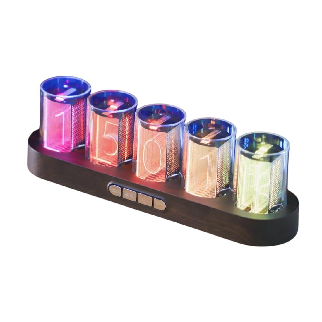 ニキシー管風置時計 ネオン管時計 レトロモダン 置き時計 RGB