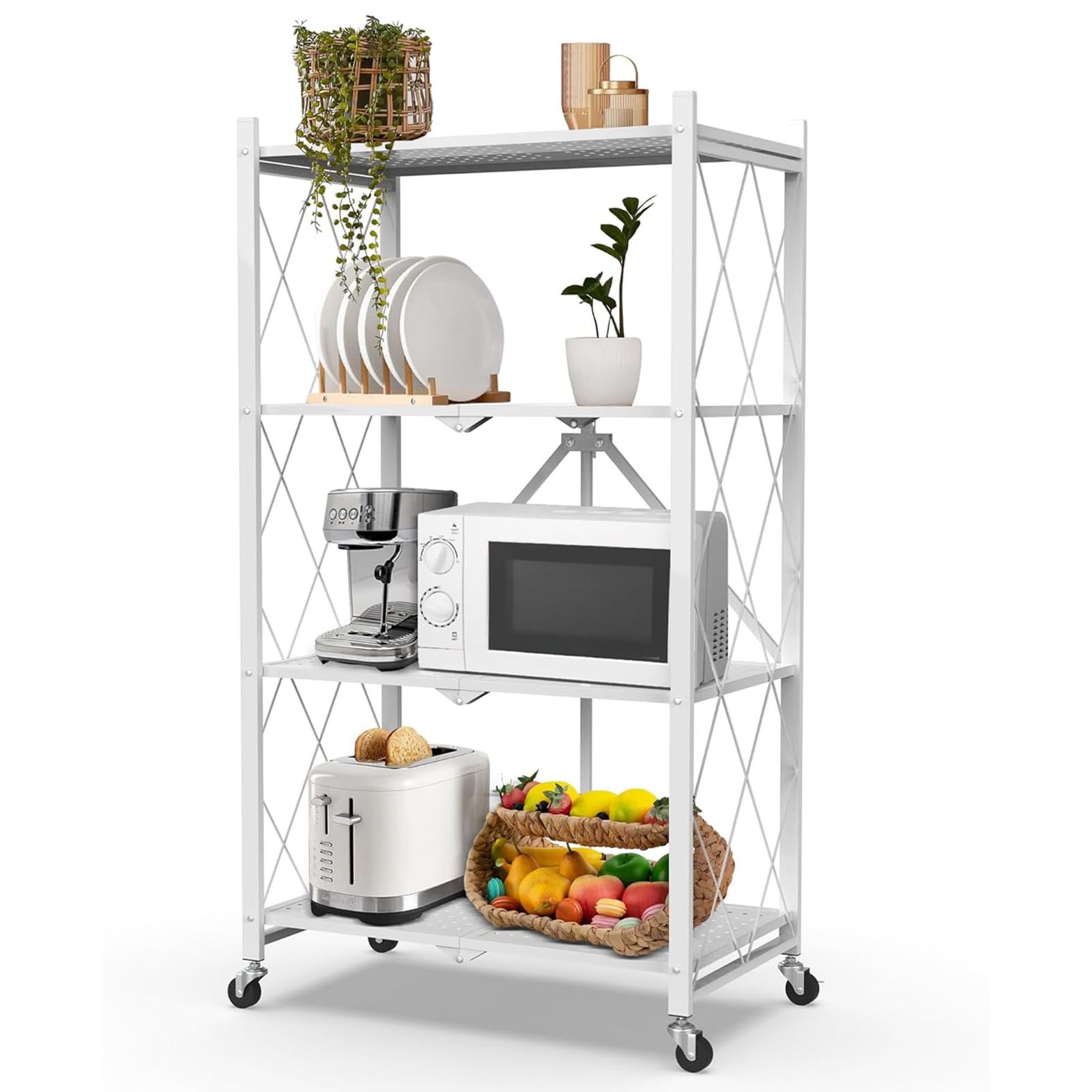 人気商品収納ラック スチールラック 幅71×奥行34×高さ127cm 折り畳み