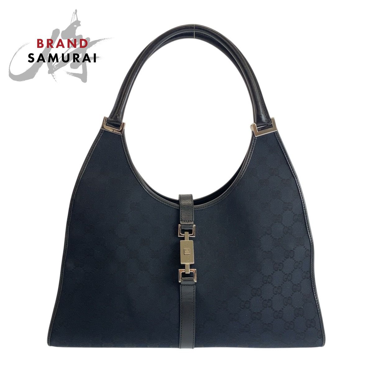 美品 GUCCI グッチ ジャッキー ブラック 黒 シルバー金具 GGキャンバス 