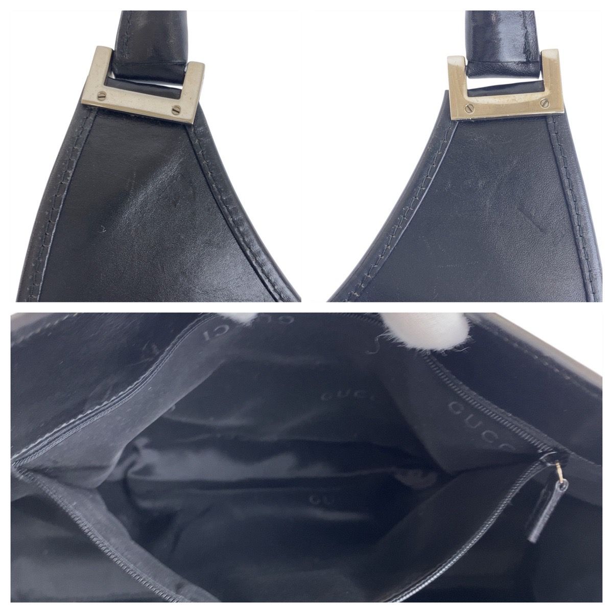 美品 GUCCI グッチ ジャッキー ブラック 黒 シルバー金具 GGキャンバス 