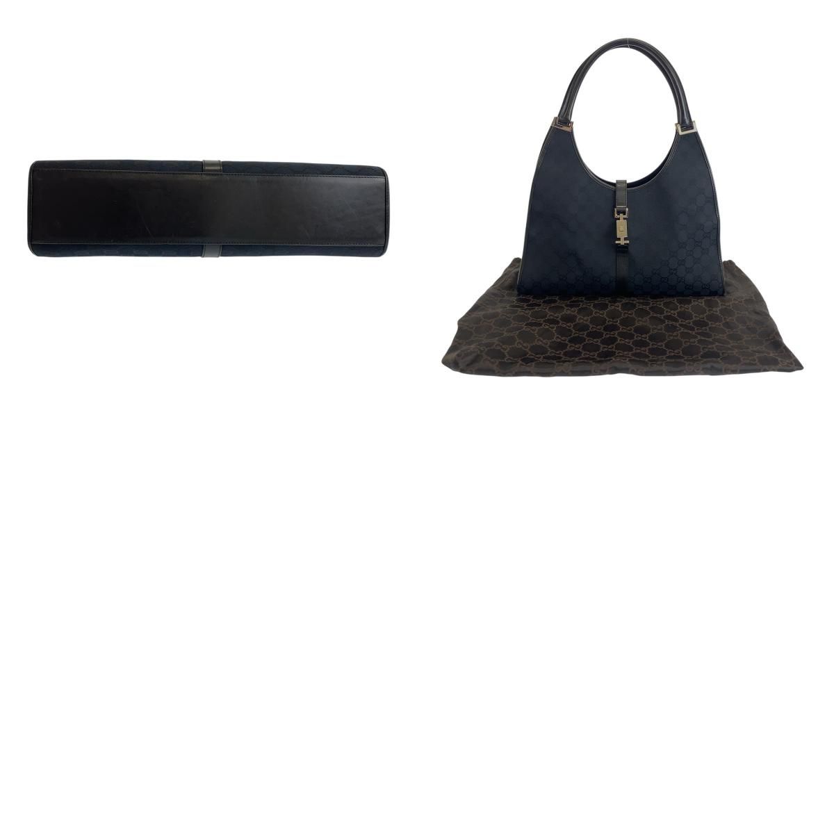 美品 GUCCI グッチ ジャッキー ブラック 黒 シルバー金具 GGキャンバス 