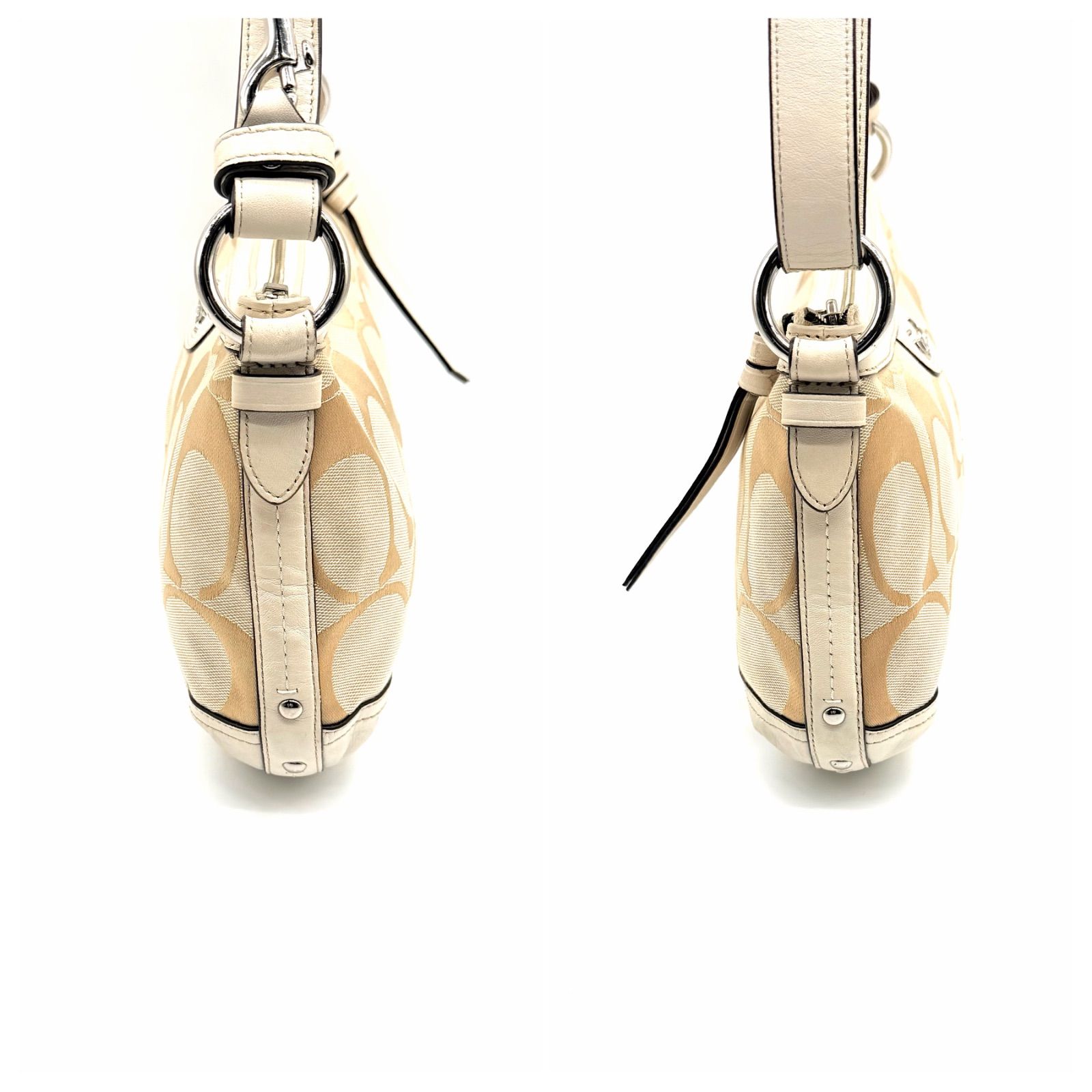 COACH y2k one shoulder bag handbag big signature half moon canvas