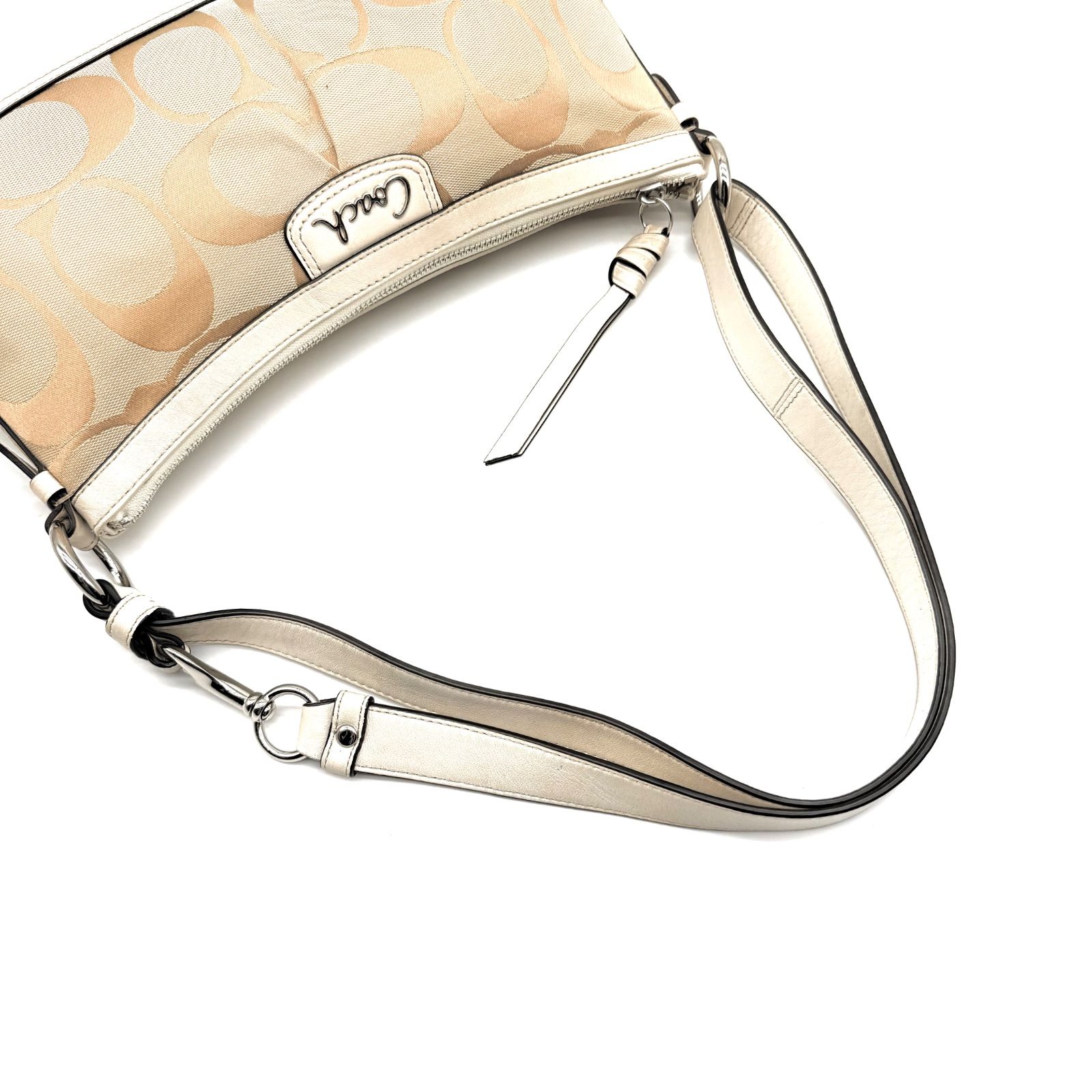 COACH y2k one shoulder bag handbag big signature half moon canvas