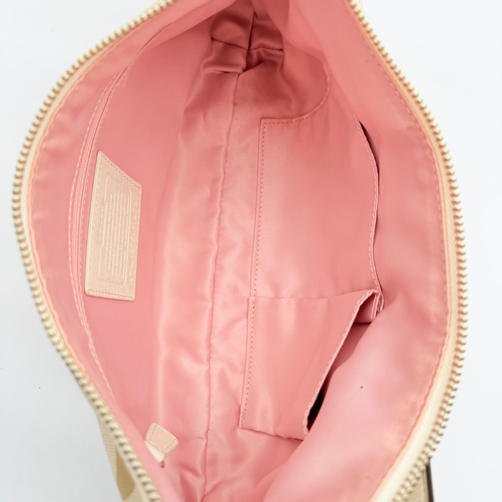 COACH y2k one shoulder bag handbag big signature half moon canvas