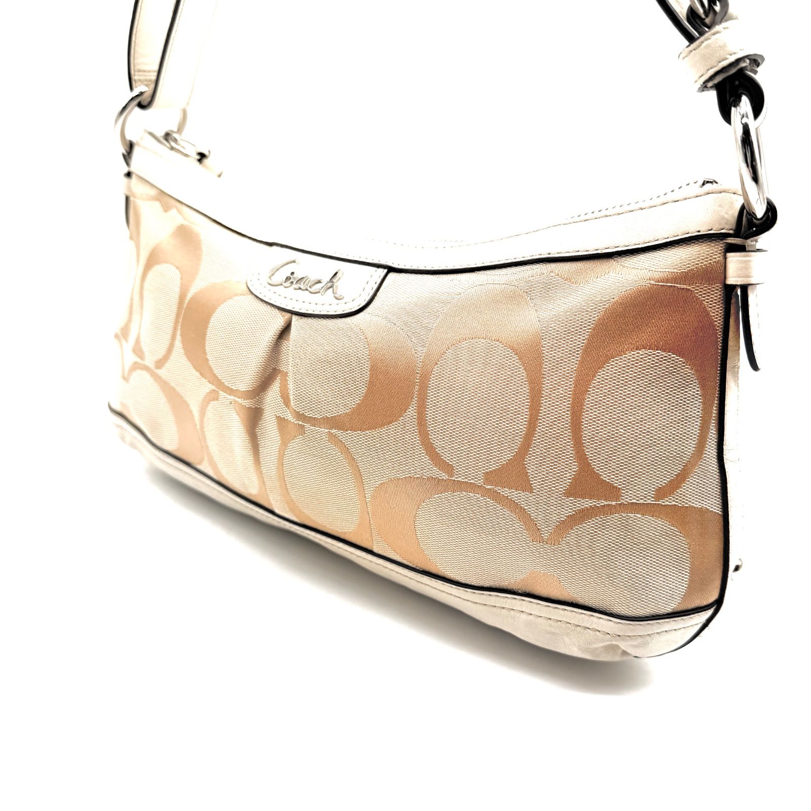 COACH y2k one shoulder bag handbag big signature half moon canvas