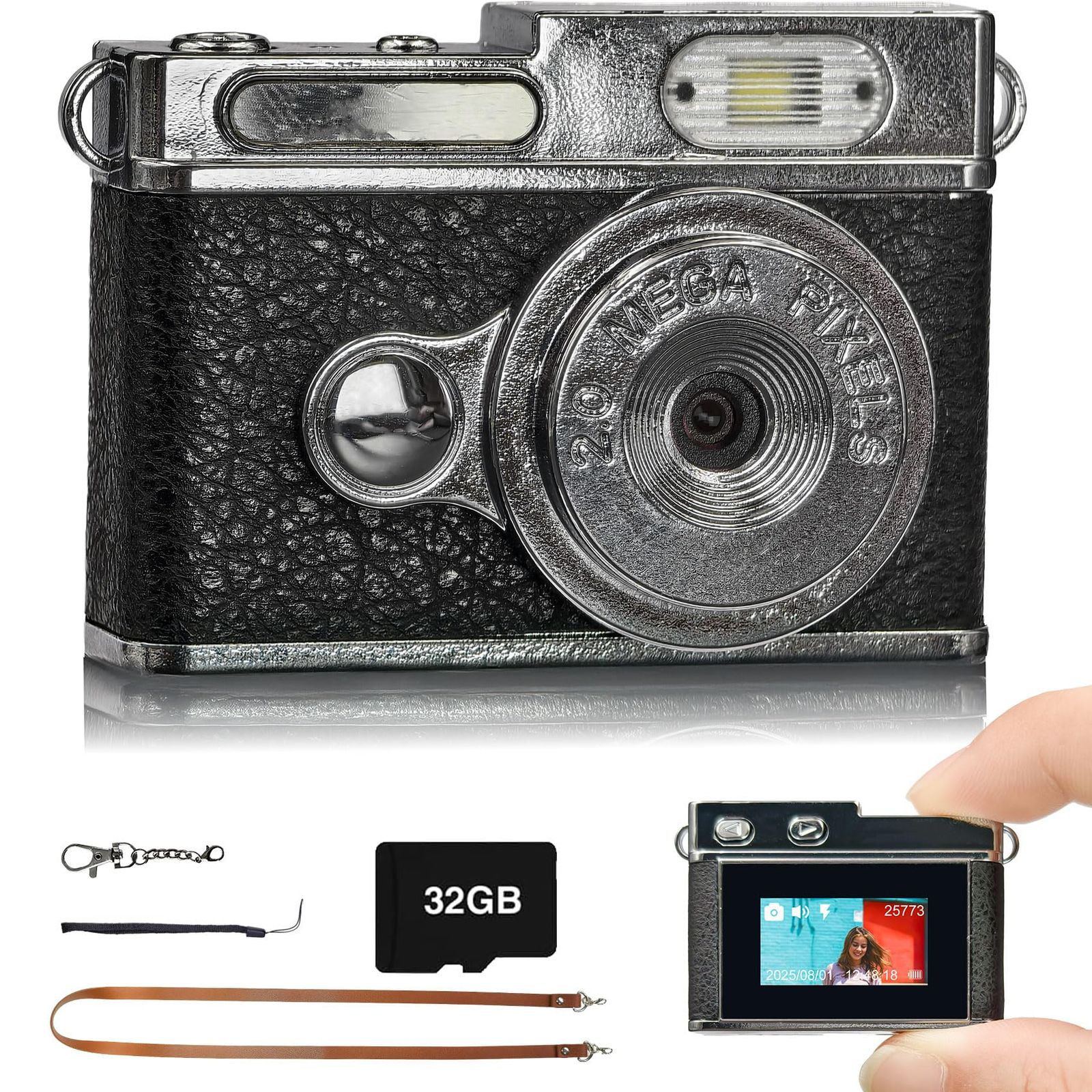 小型デジタルカメラ ミニレトロデジカメ 1080P 0.96インチ画面 携帯