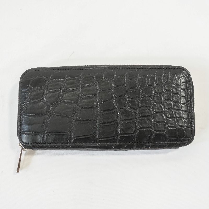 クロワロワイヤル CROIX ROYAL 長財布 クロコダイル ブラック ラウンド