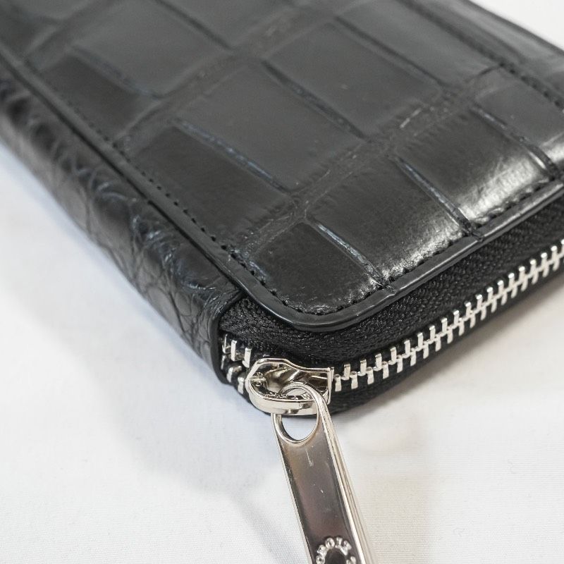 クロワロワイヤル CROIX ROYAL 長財布 クロコダイル ブラック ラウンド