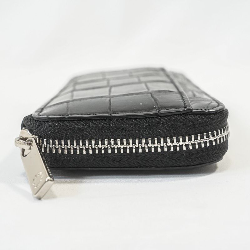 クロワロワイヤル CROIX ROYAL 長財布 クロコダイル ブラック ラウンド