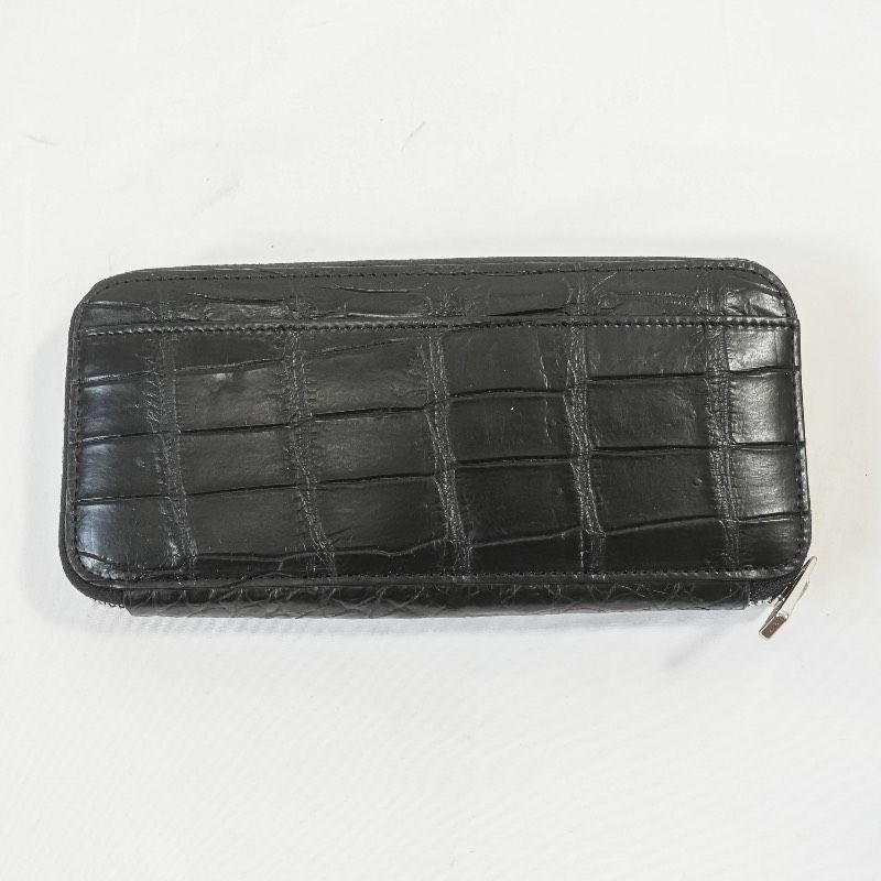 クロワロワイヤル CROIX ROYAL 長財布 クロコダイル ブラック ラウンド