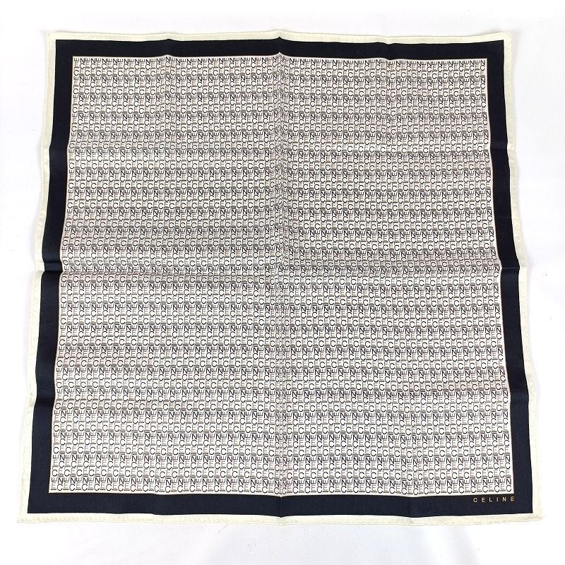 美品 CELINE セリーヌ ハンカチ ロゴ 総柄 ブランド メンズ レディース
