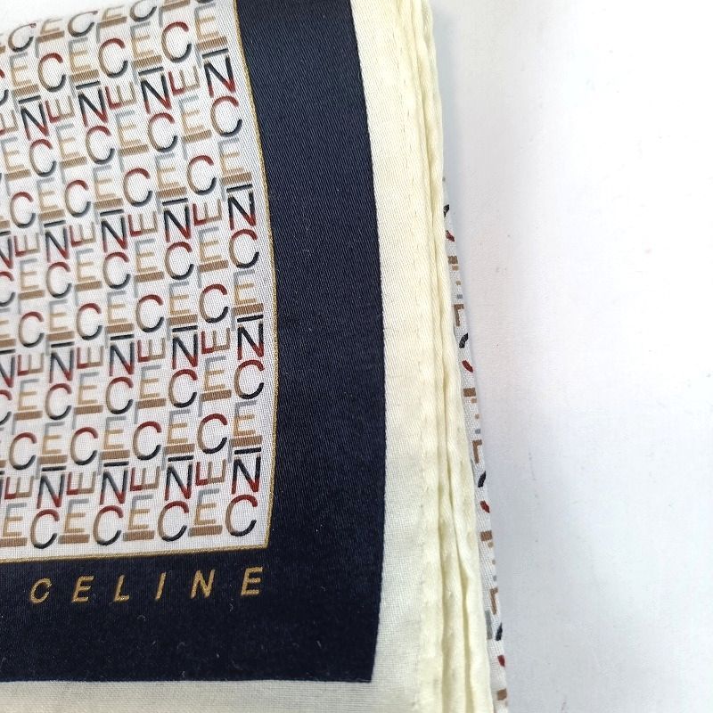 美品 CELINE セリーヌ ハンカチ ロゴ 総柄 ブランド メンズ レディース