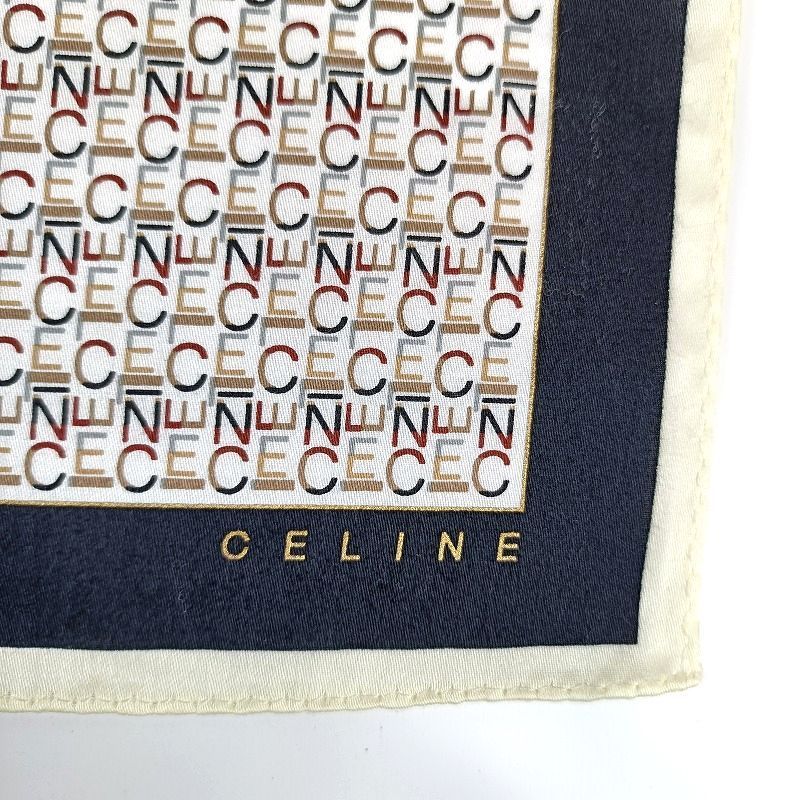 美品 CELINE セリーヌ ハンカチ ロゴ 総柄 ブランド メンズ レディース
