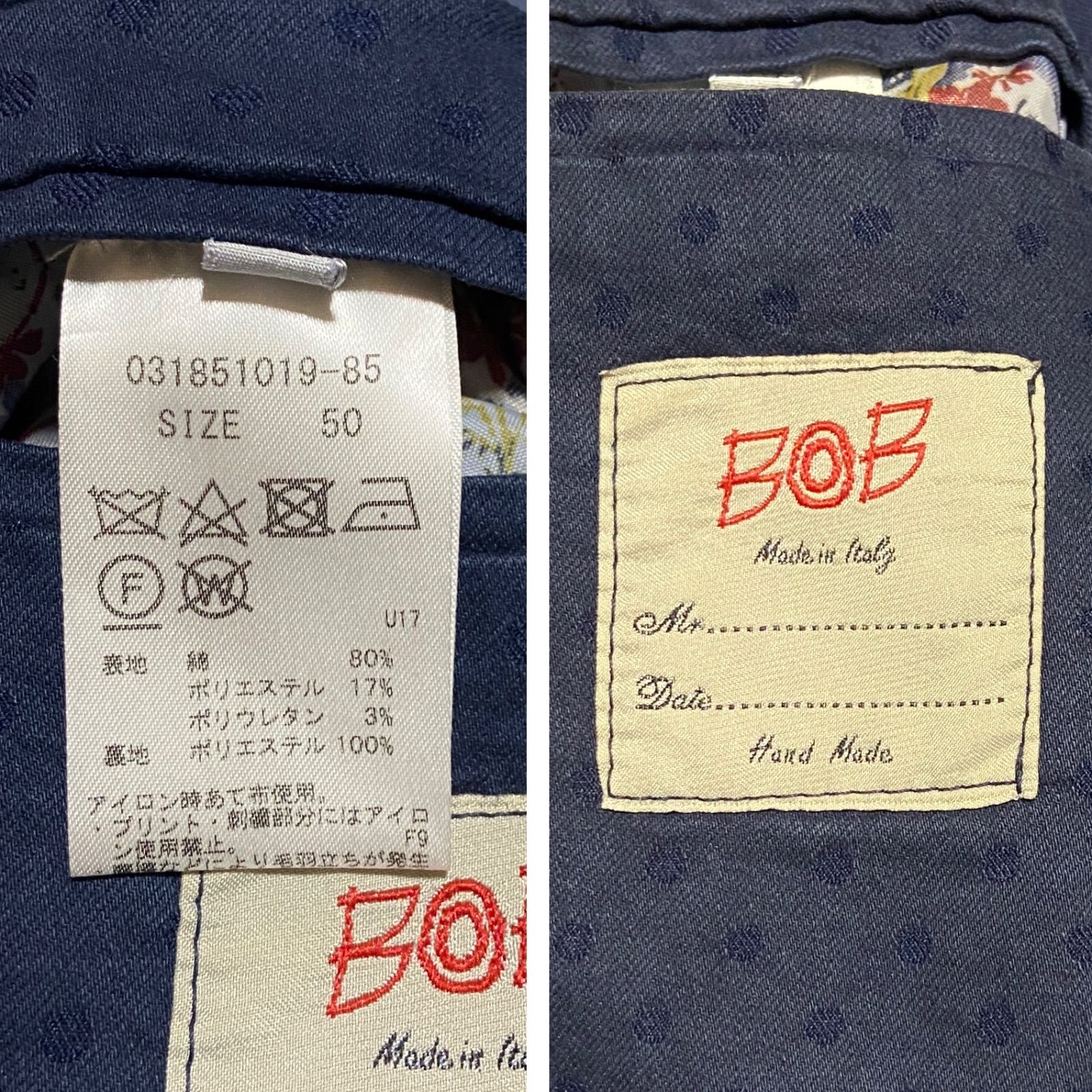 BOB ボブ テーラードジャケット サマージャケット カジュアル ドット柄 