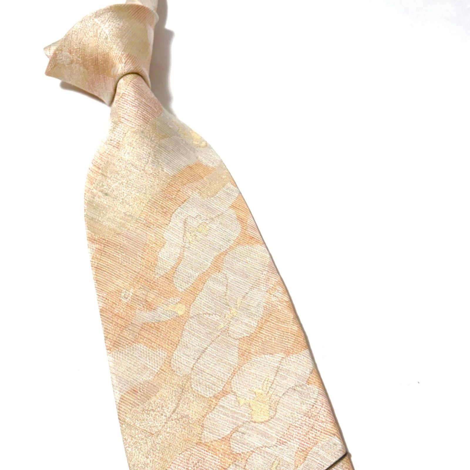 クリスチャンディオール ネクタイ ブランド 花柄 ライトベージュ