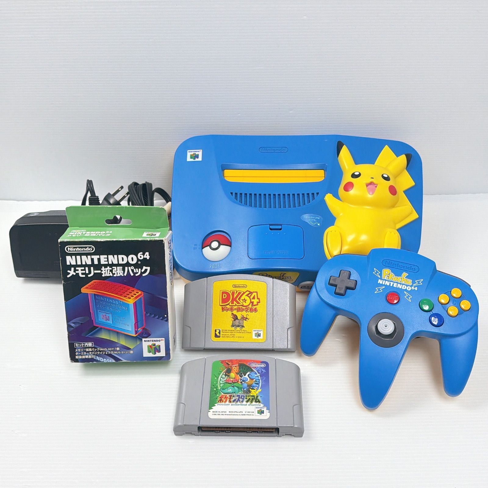 美品 ニンテンドー 64 ピカチュウ ブルー イエロー NUS-101 遊べる