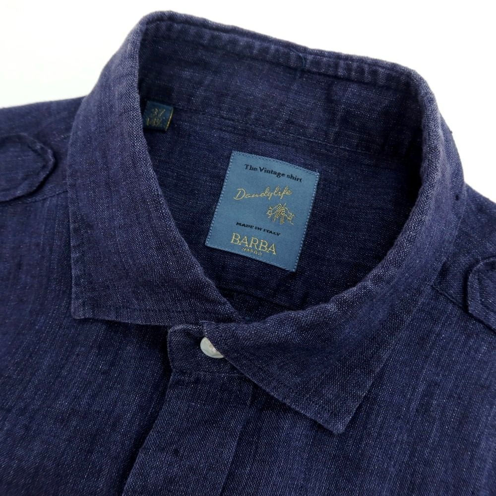 中古】バルバ ダンディライフ BARBA DANDY LIFE リネン 半袖シャツ