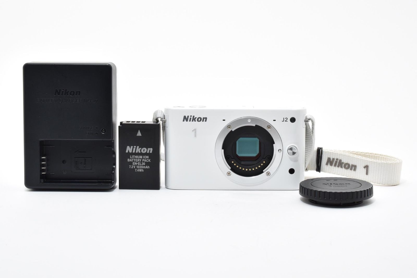 実用光学美品】Nikon ニコン NIKON1 J2 ボディ 白 ホワイト シャッター
