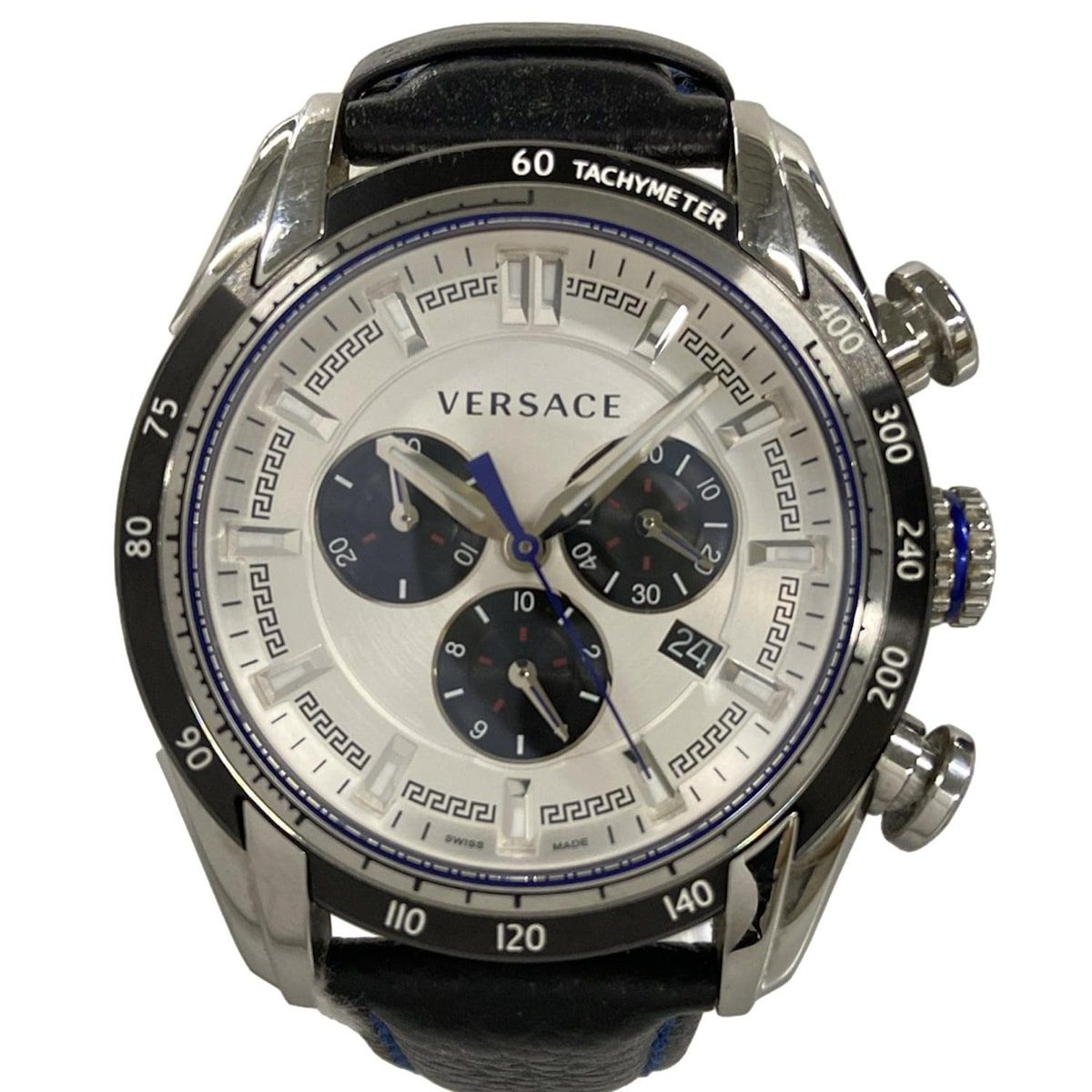 VERSACE(ヴェルサーチ) 腕時計美品 Vレイ VDB メンズ SS/クロノグラフ 