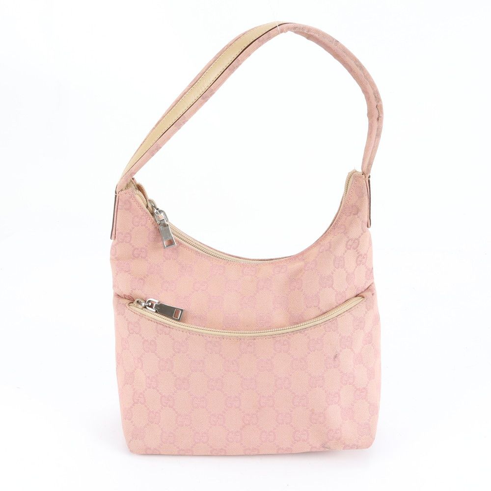 美品 グッチ GGキャンバス 001-3386 レザー ショルダーバッグ 肩掛け