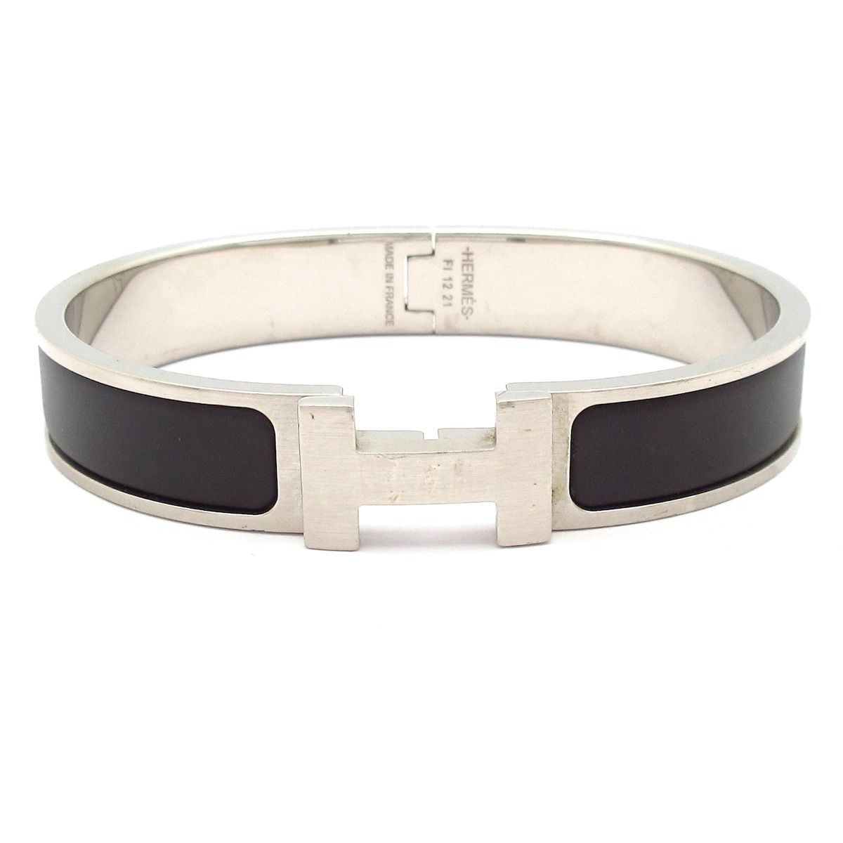 HERMES(エルメス) バングル クリックHH シルバー×黒 - メルカリ