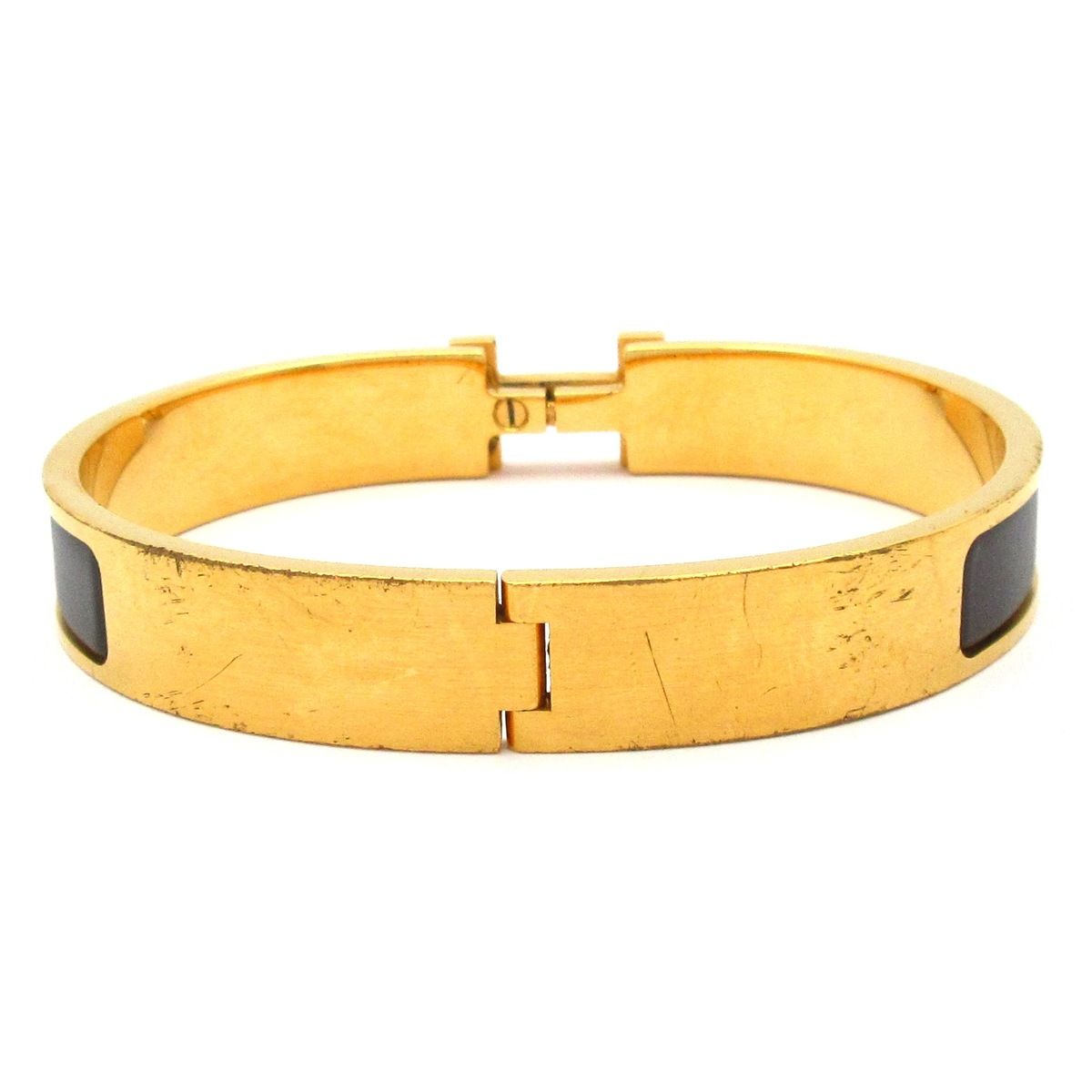 HERMES(エルメス) バングル クリックHH ゴールド×黒 - メルカリ