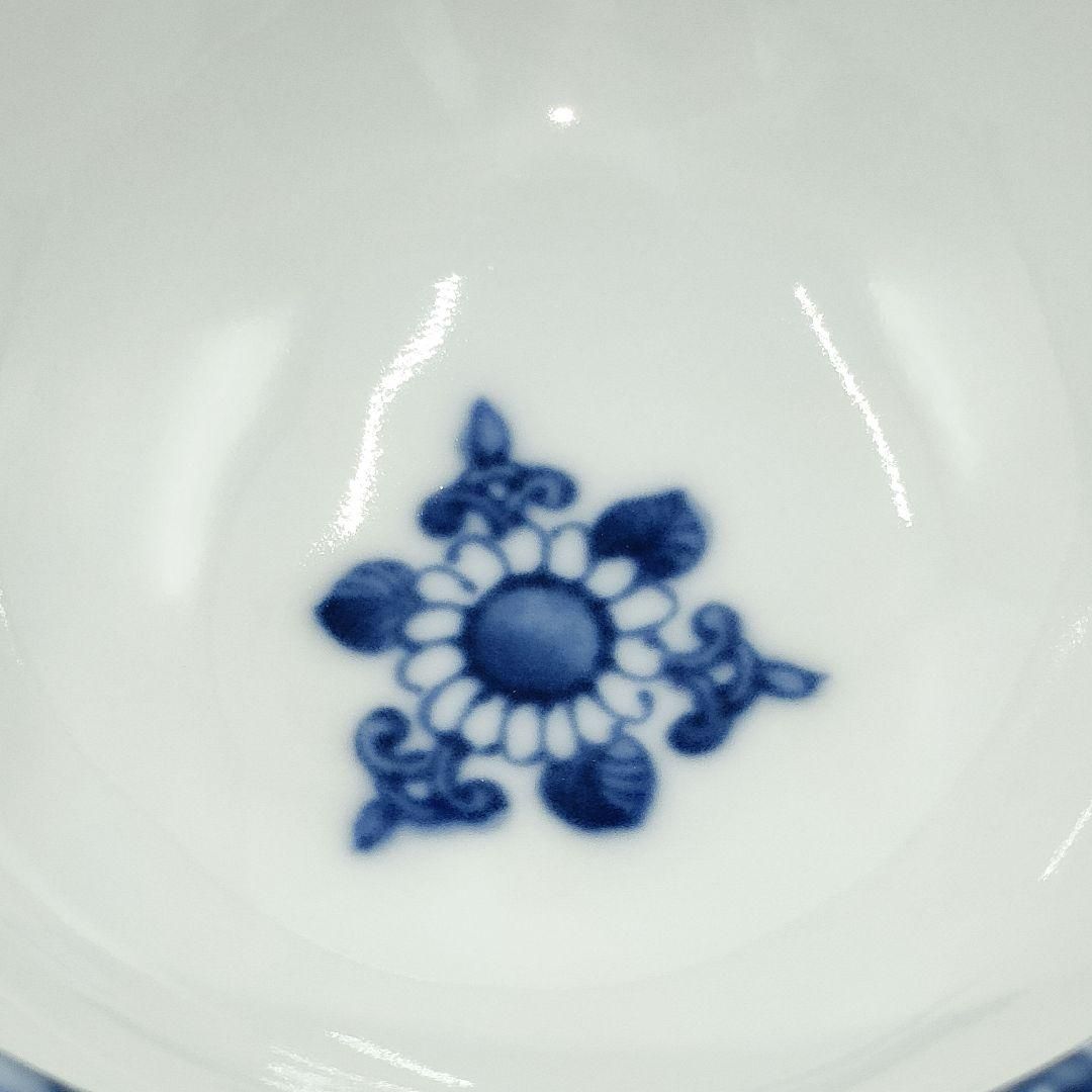 未使用】有田焼 龍峰窯 染付唐草唐子 高台鉢 5客セット / Arita Ware