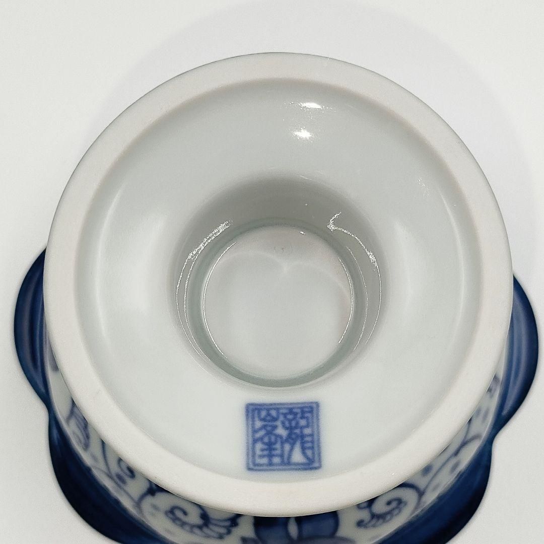 未使用】有田焼 龍峰窯 染付唐草唐子 高台鉢 5客セット / Arita Ware