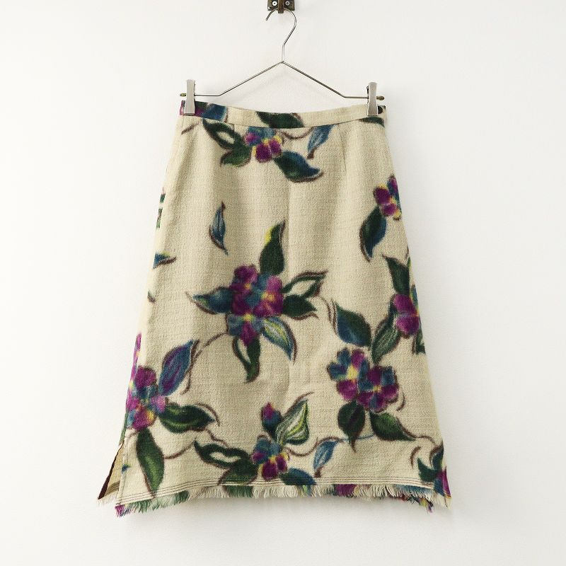パラスパレス pal'las palace 花柄 縮絨ウール 台形スカート 2