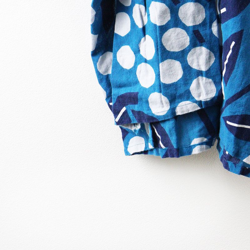 ソウソウ SOU SOU 京都 知多木綿 貫頭衣 長方形衣 南天竹 青┃日本製