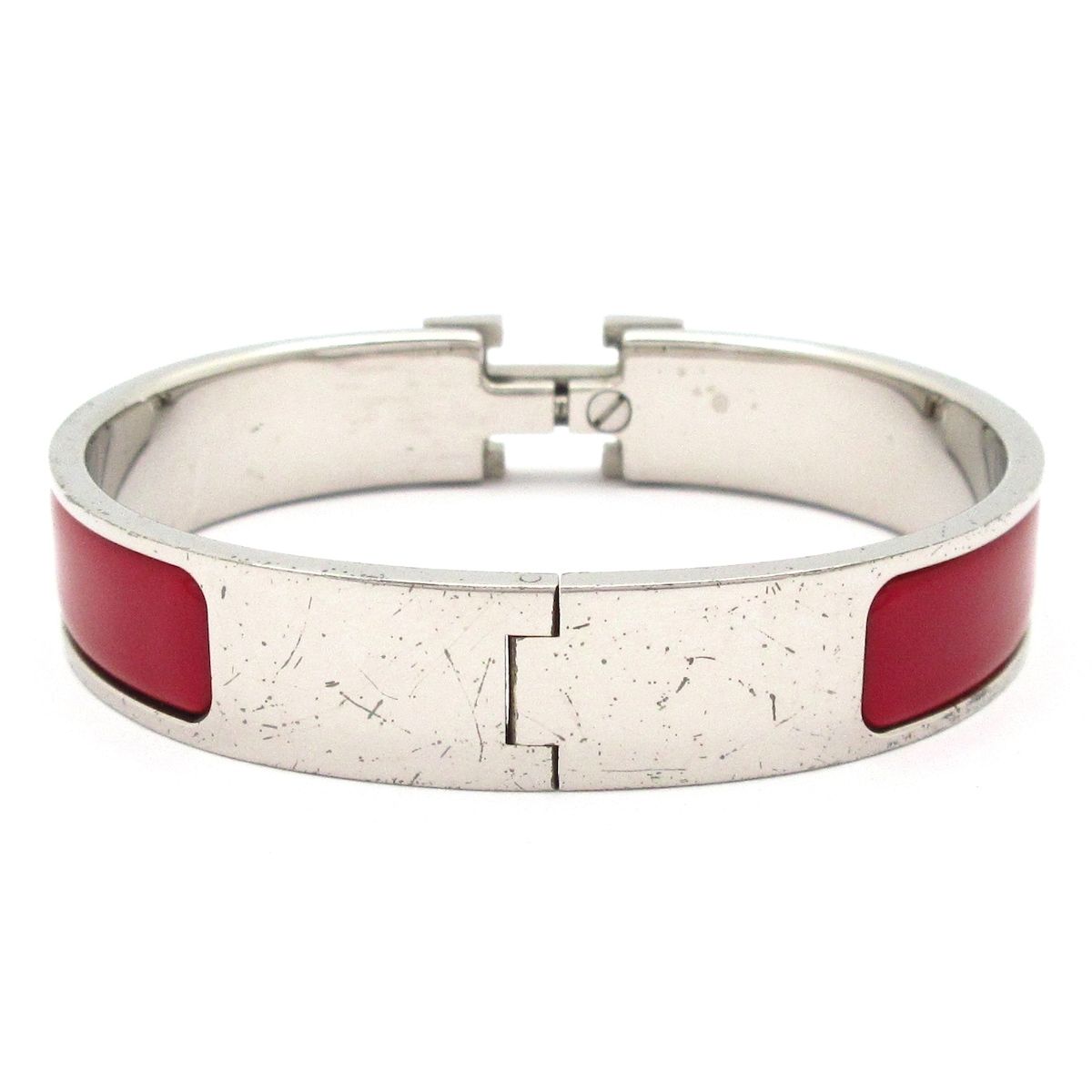 HERMES(エルメス) バングル クリックH シルバー×レッド - メルカリ