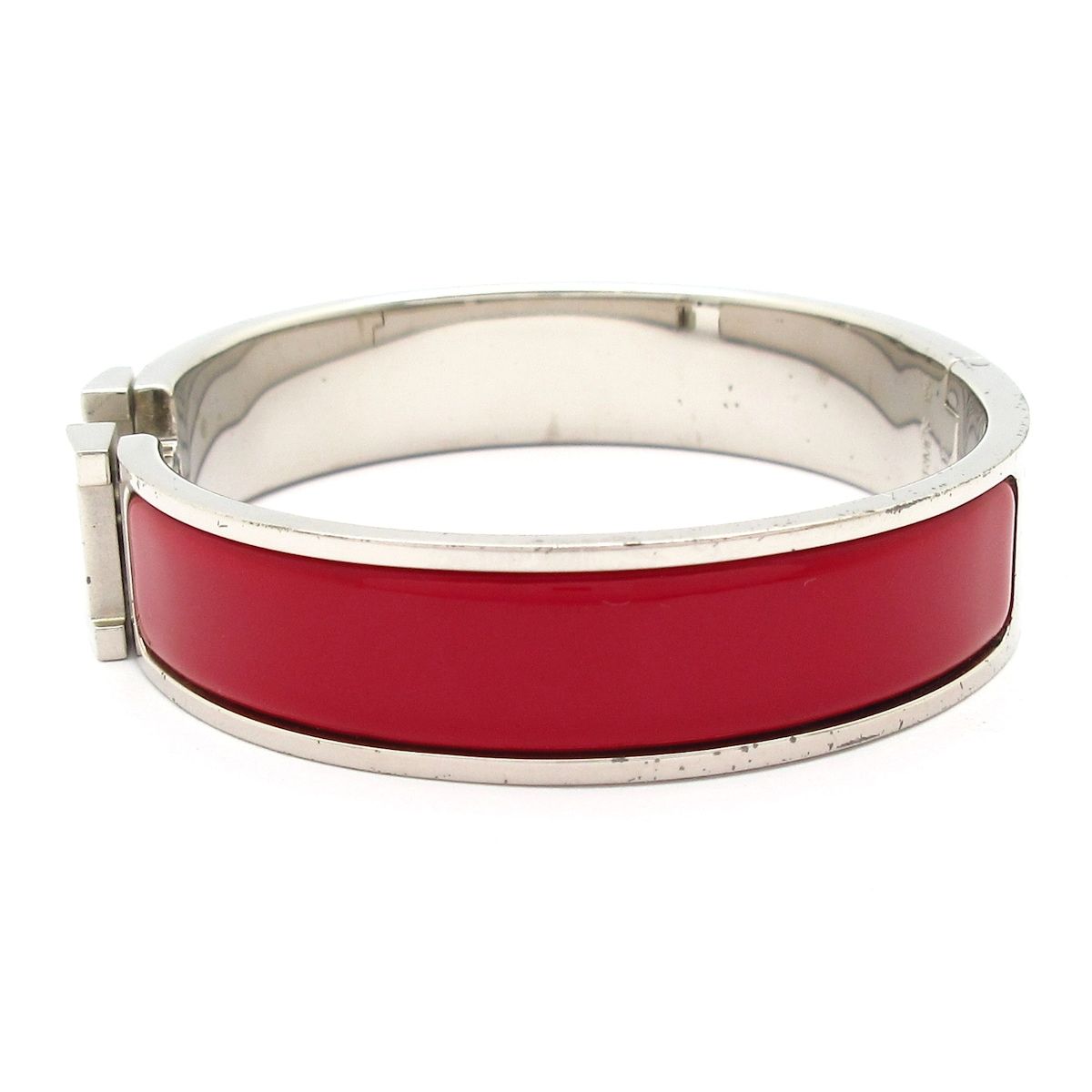 HERMES(エルメス) バングル クリックH シルバー×レッド - メルカリ