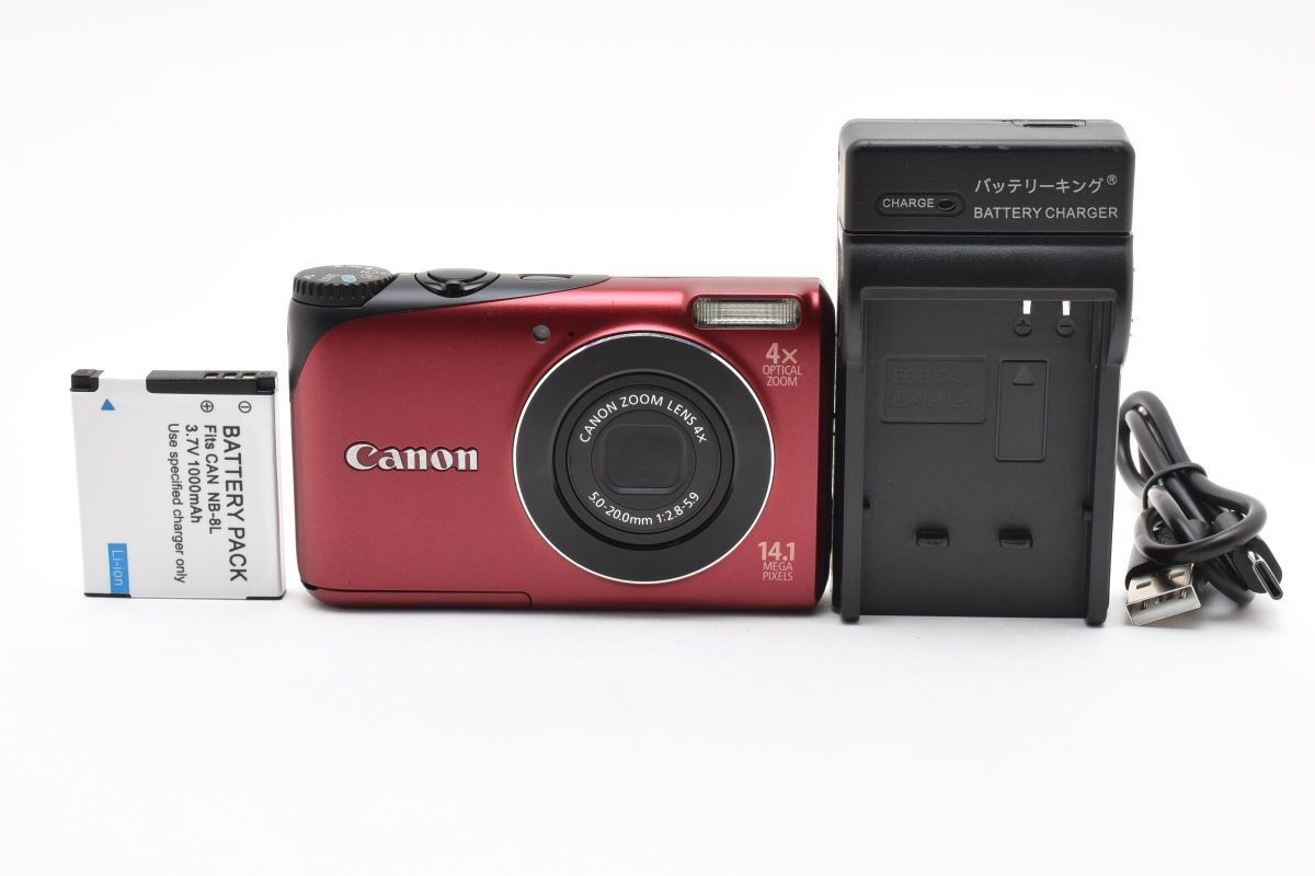 キヤノン Canon PowerShot A2200 レッド 充電器付き ARYM5376#22