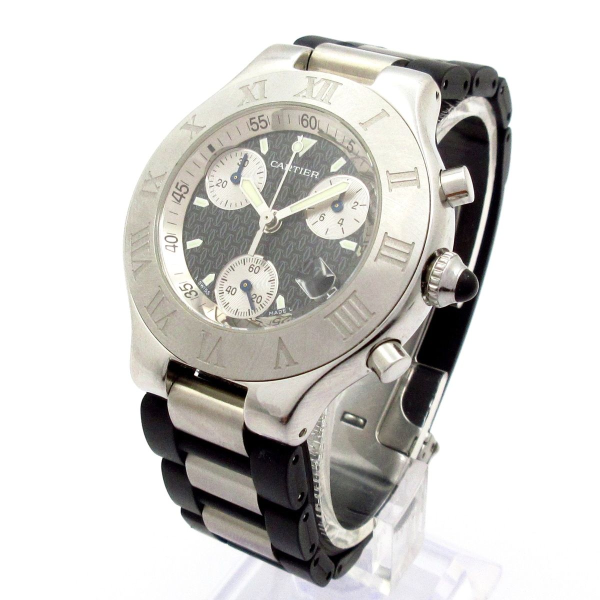 カルティエ クロノスカフ Cartier メンズ LM マスト21 電池交換済 SS 