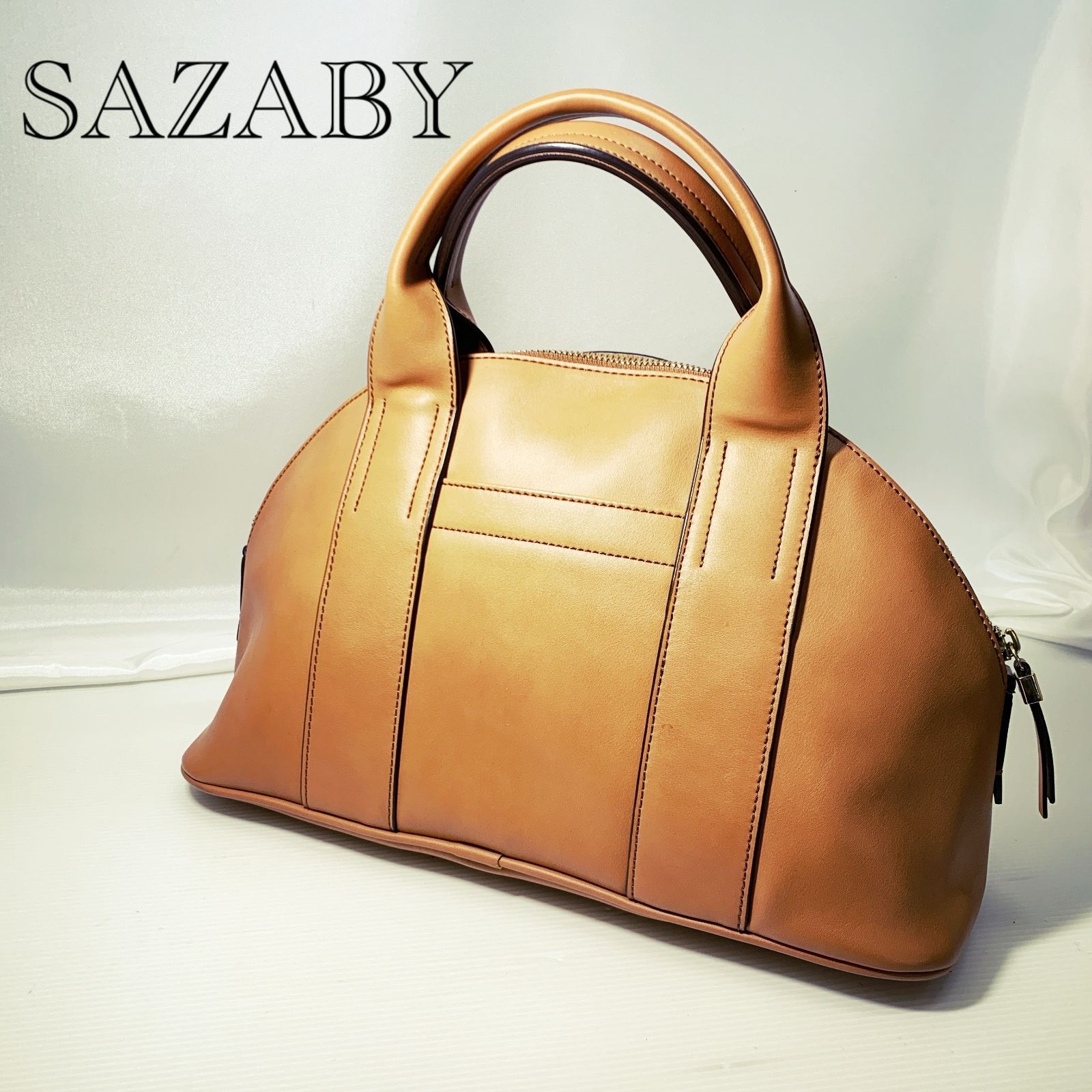 SAZABY サザビー レザー ハンドバッグ ブラウン レディース 鞄 - メルカリ